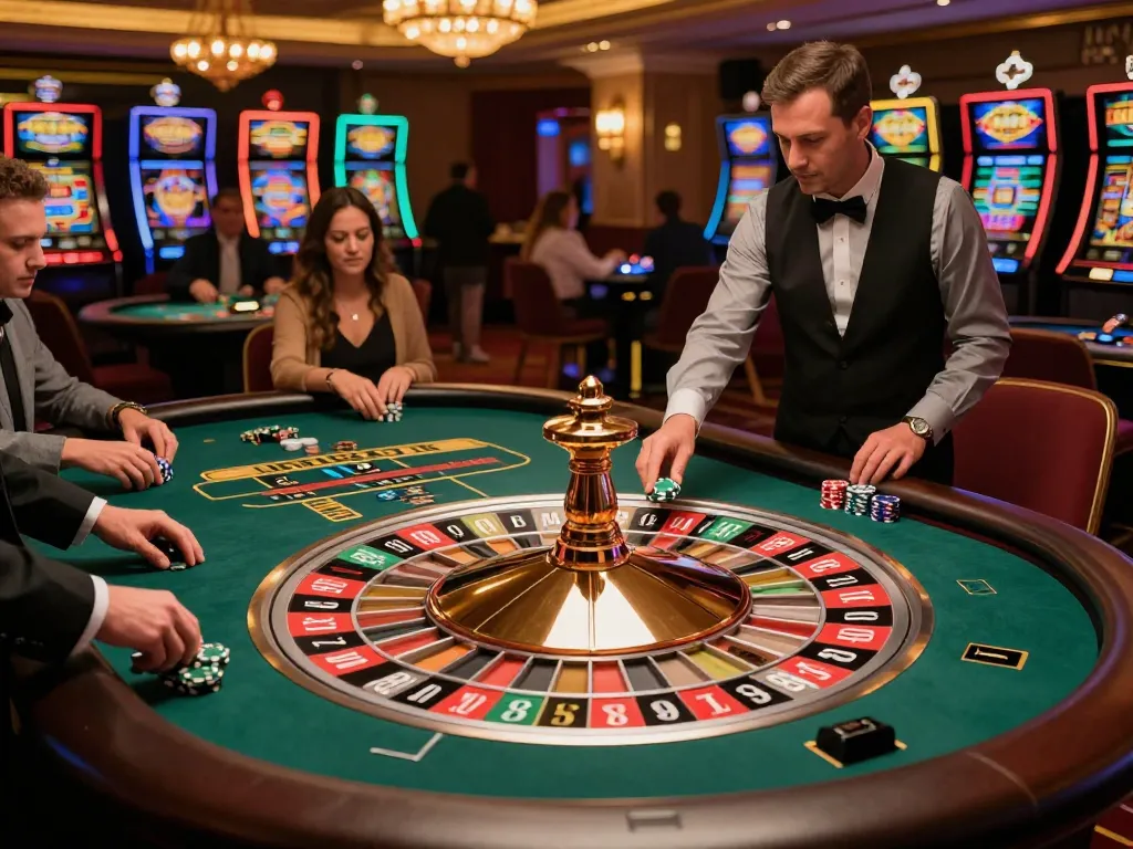 Experience the thrill of winning at MAX88 roulette table with engaged players and vibrant casino atmosphere.