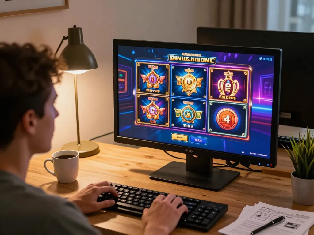 Engaging in online casino gaming on a tablet featuring various zowin slot games in a cozy setting.