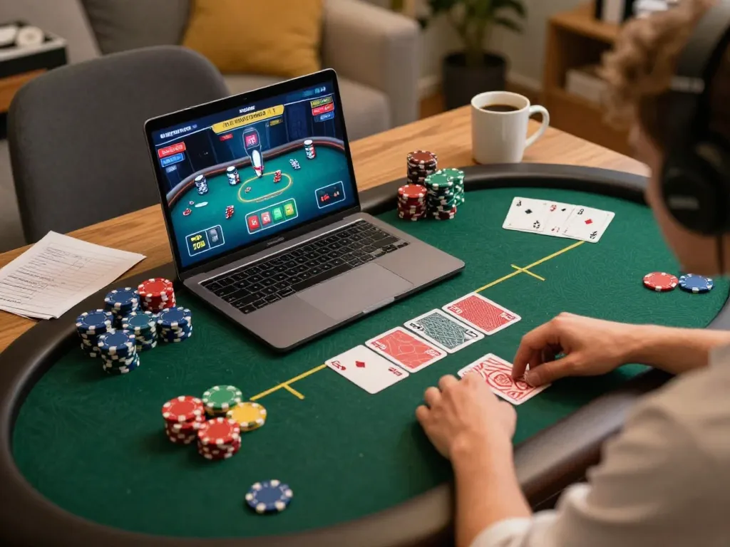 Engage in an online poker showdown at https://go8.agency/ while surrounded by a cozy atmosphere.