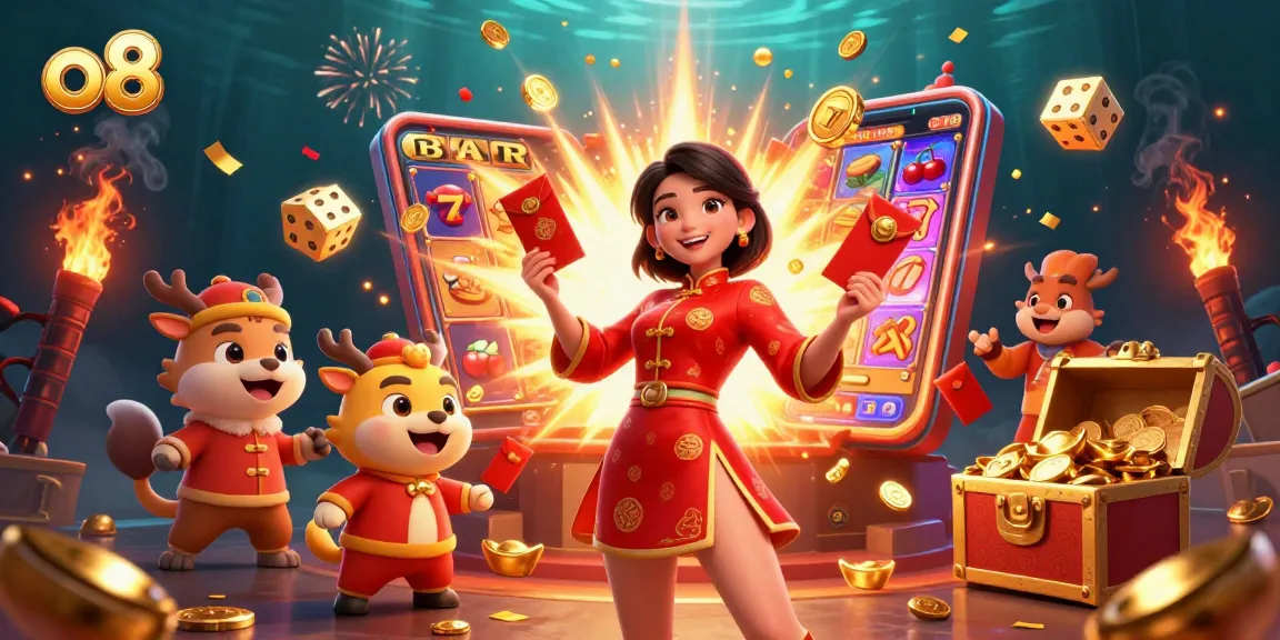 Experience vibrant gameplay at o8 casino featuring dynamic jackpots and festive characters.