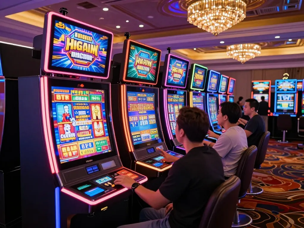Players enjoying invigorating gameplay at MM88 slot machines in an exciting casino atmosphere.