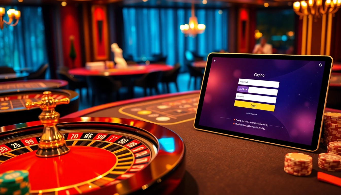 Engage with the thrilling world of online gambling during your লগইন process at a luxury casino.