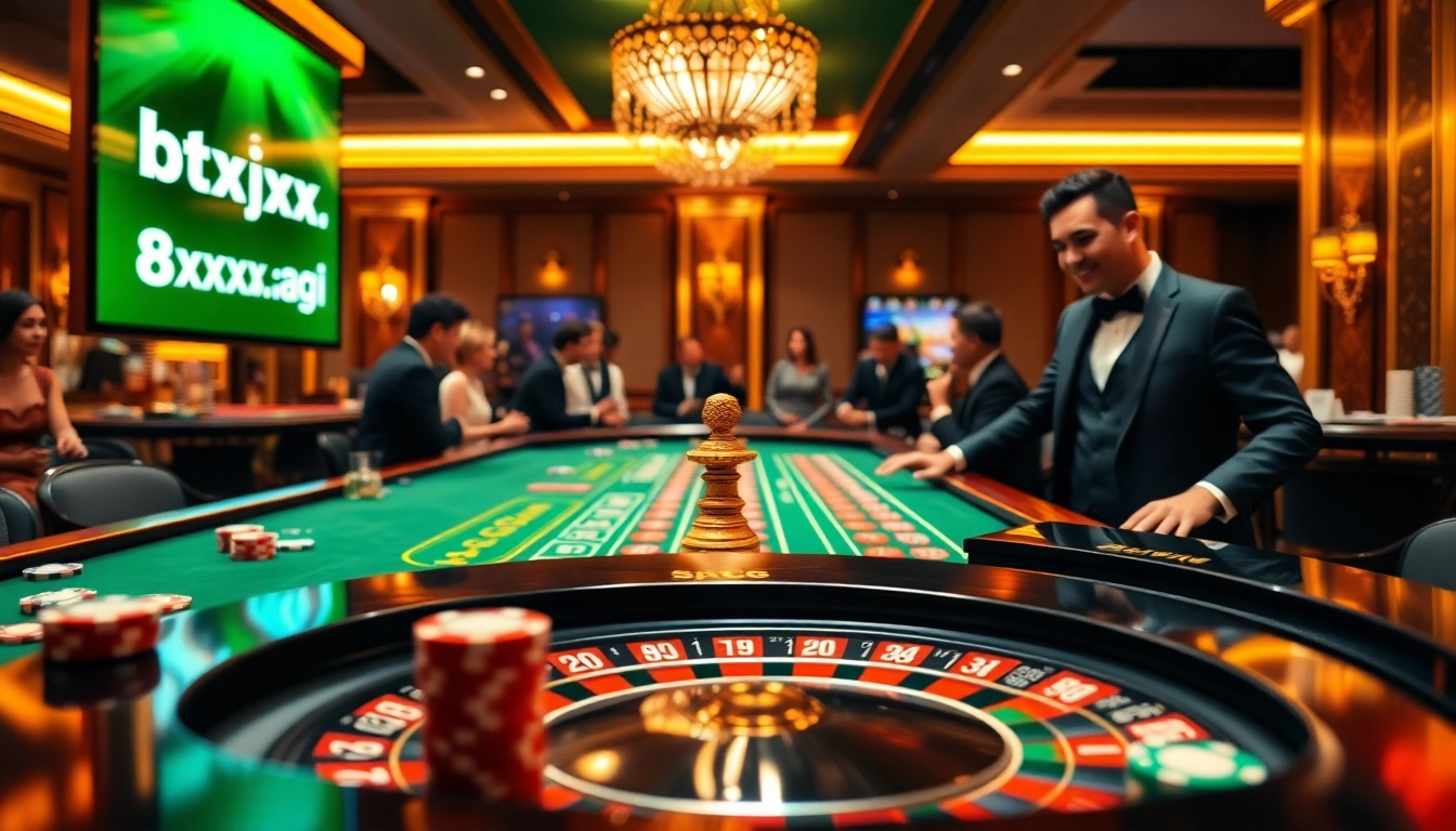 Gamble at https://8xx.space/ with vibrant roulette table and excited players in a luxurious casino.
