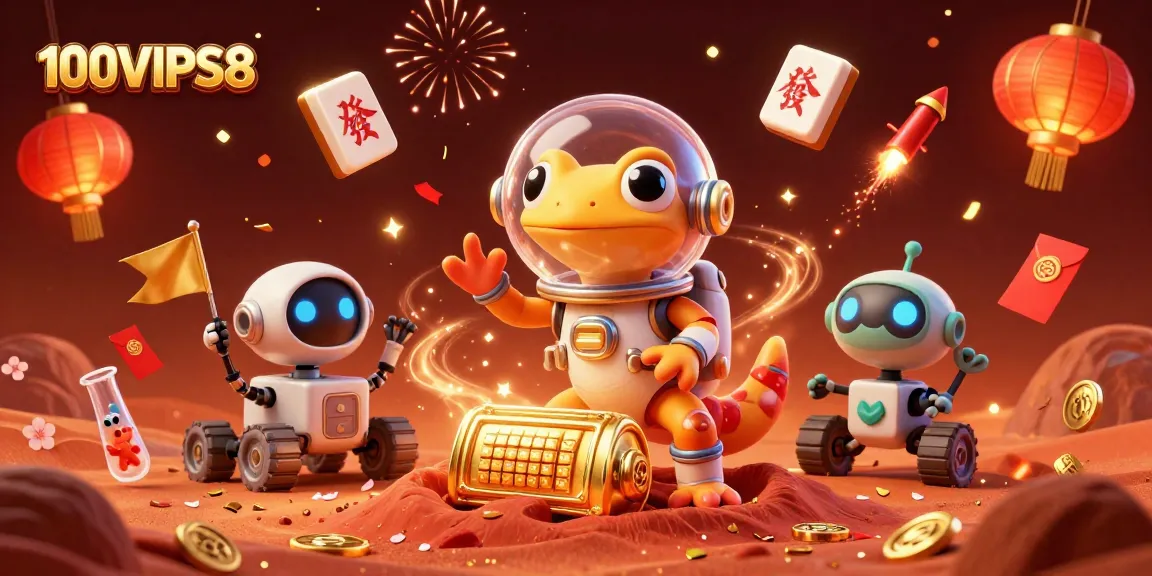 Experience the excitement of 100VIPS8 as Martian gecko uncovers a golden casino on Mars.