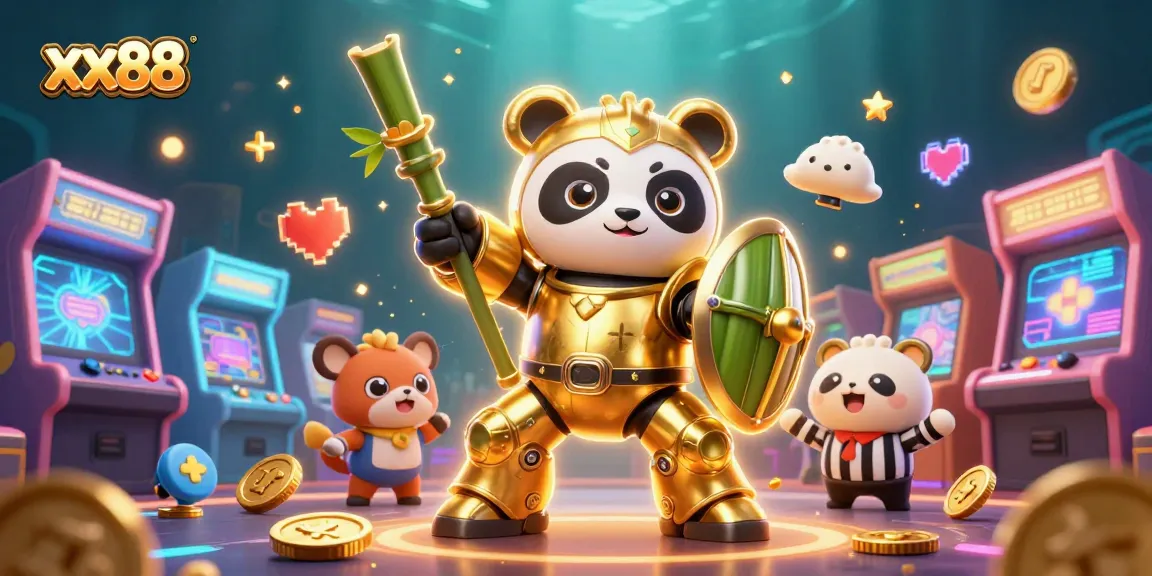 Experience the excitement of xx88's dynamic gaming world with a golden panda in action.