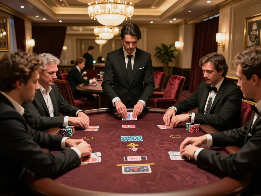 VIPWIN hosts an engaging poker night with players focusing intently on their cards.