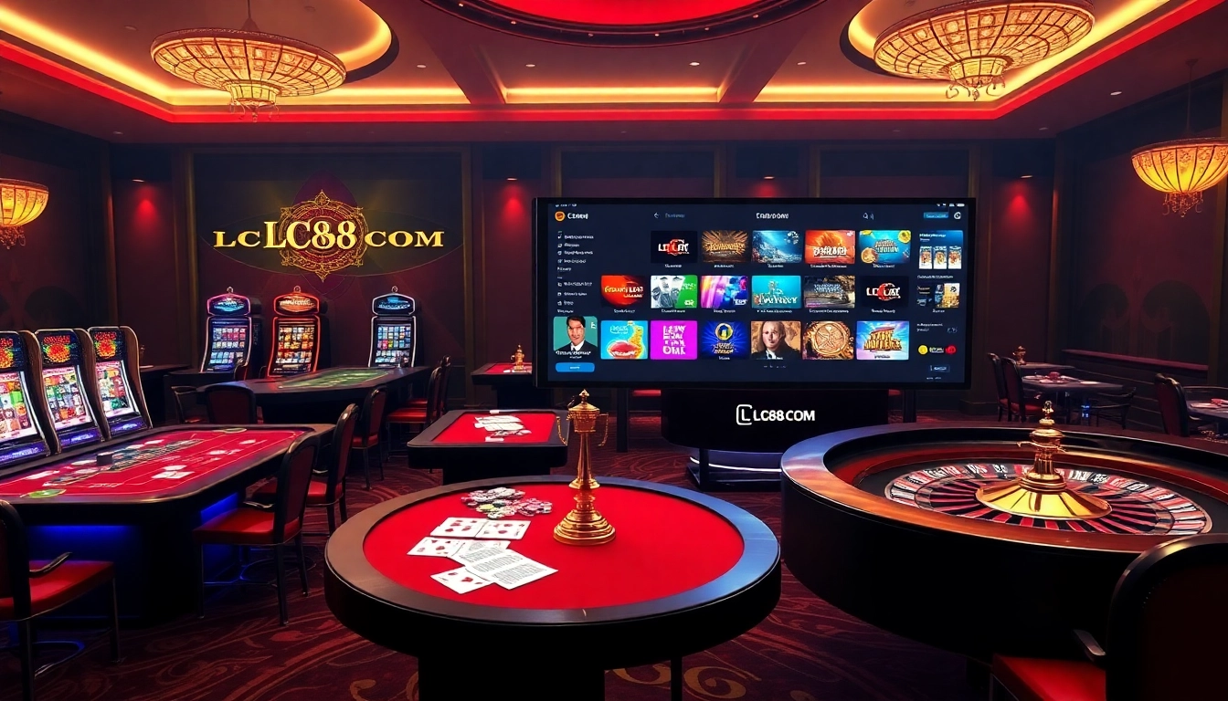Experience thrilling gaming action at LC88 COM with exciting casino tables and vibrant slot machines.