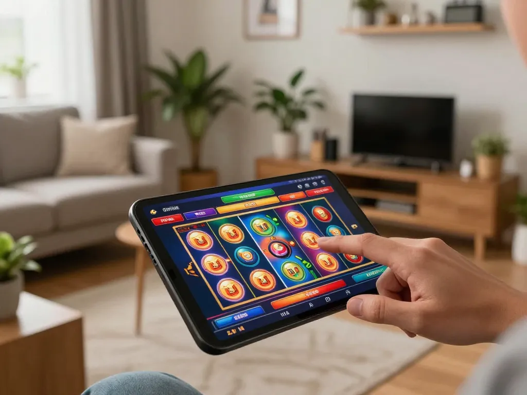 Engaging gameplay on luck8com app showcasing vibrant slots interface and casual setting