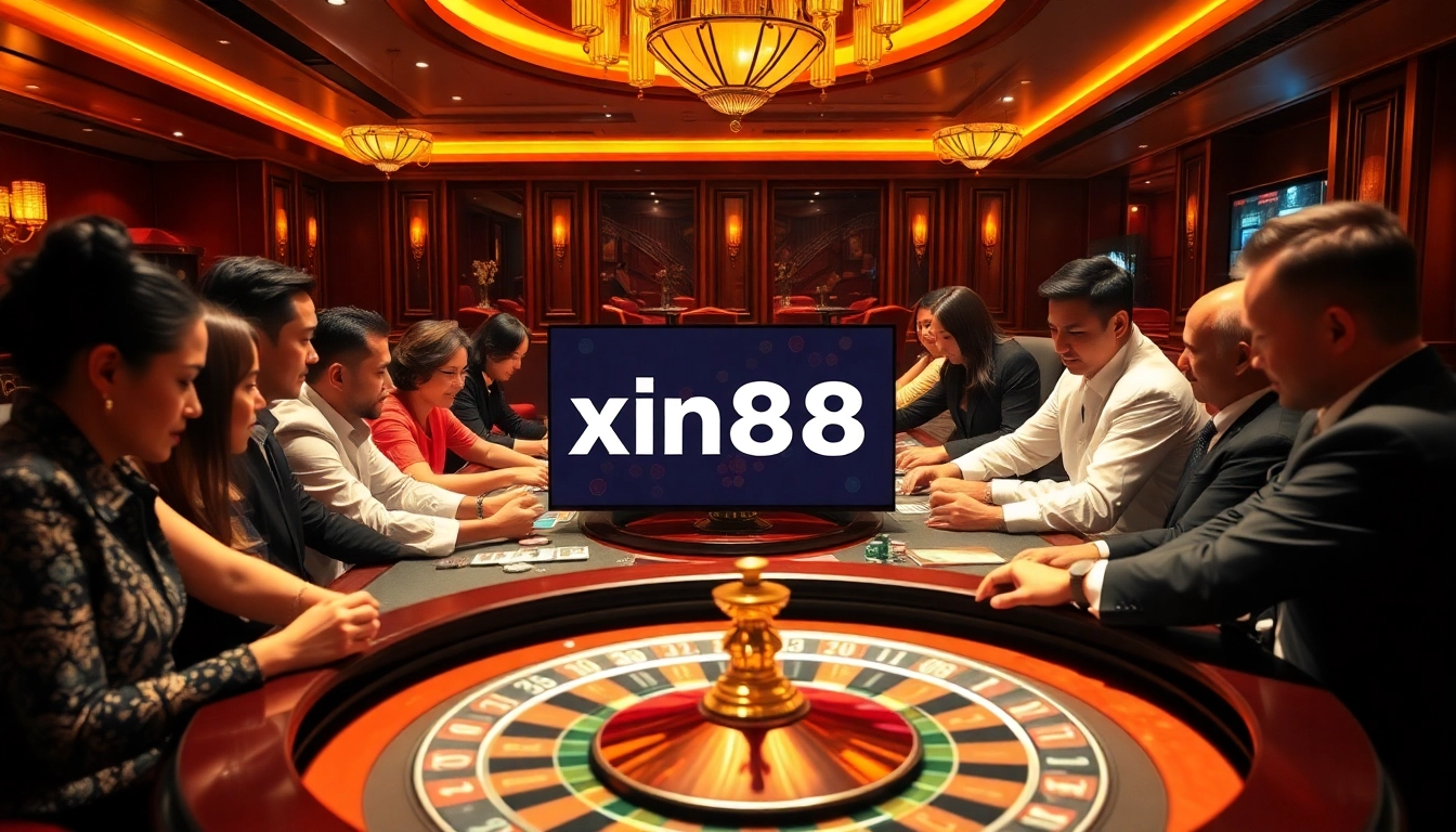 Players enjoy high-stakes games at a luxurious casino inspired by https://xin88ac.app/, showcasing excitement and professional gambling.