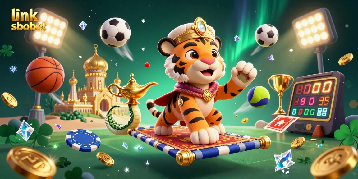Experience thrilling game strategies with link sbobet in a vibrant 3D illustration of sports betting action.