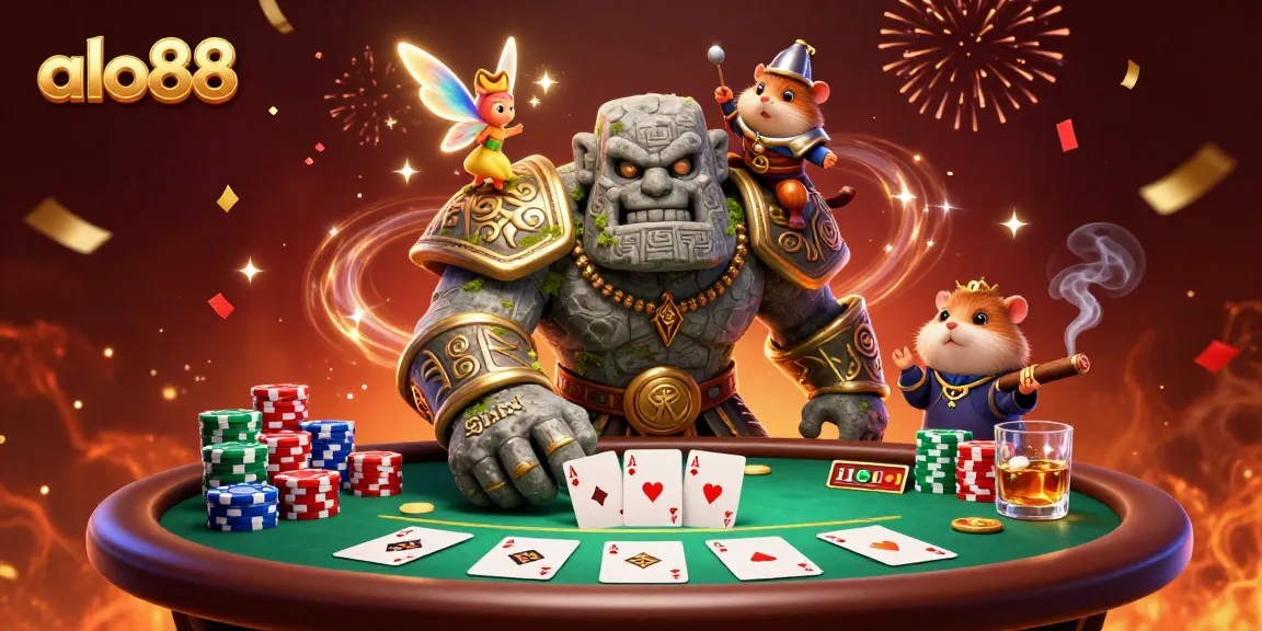 Experience thrilling gaming at alo88 with vibrant poker characters and dynamic casino elements.