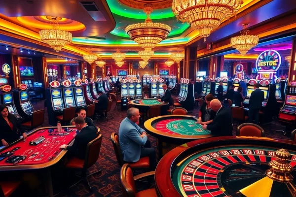 Experience the thrill of mb66.nyc with vibrant casino visuals showcasing excitement and luxury.
