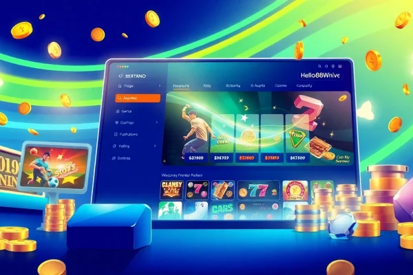 Hello88win.live online gambling platform showcasing vibrant game options and engaging graphics.