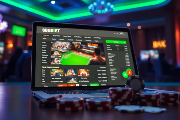 Engaging online gaming session at sbobet.dance featuring sports betting, casino games, and poker.