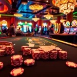 Experience the thrill of online gambling at https://uk88.za.com/ with vibrant casino elements like poker chips and roulette.