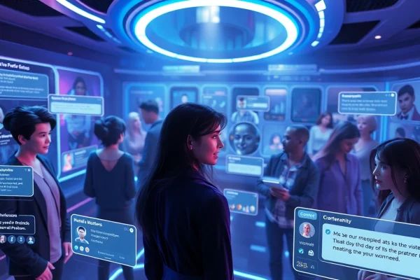 Dynamic NSFW AI platform interface illustrating user engagement, character avatars, and innovative features.